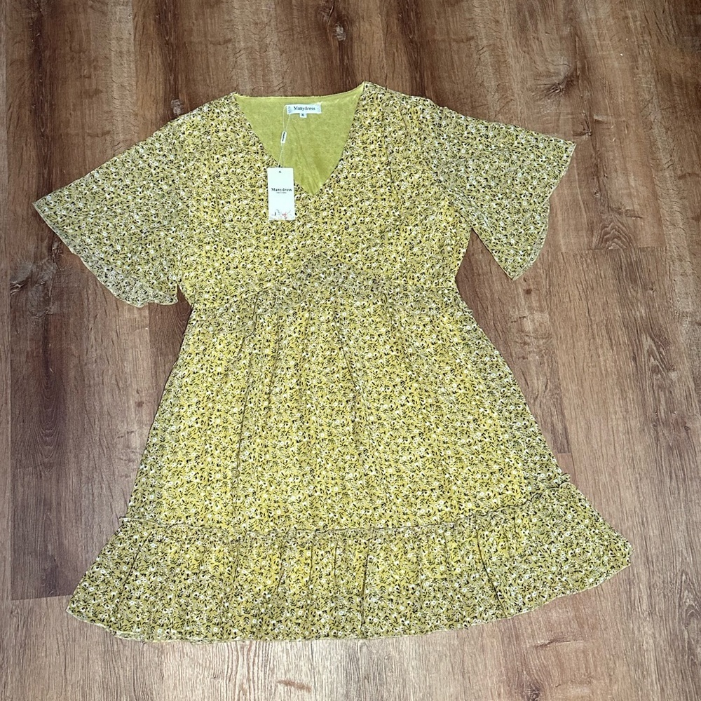 Yellow Floral Dress - Picture 1 of 12